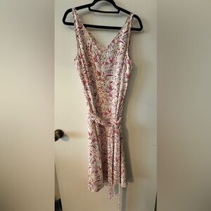 Ann Taylor Factory Pink and White Wrap Sundress